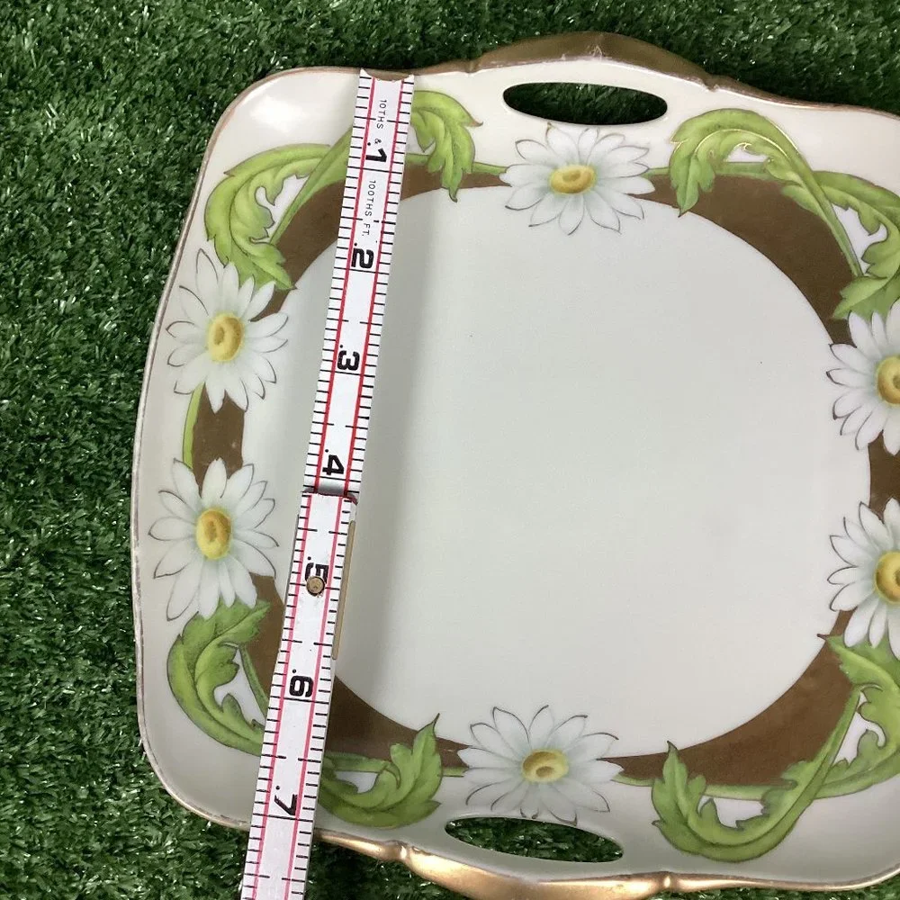 Antique Bavaria Porcelain Hand Painted Daisy Platter Small
